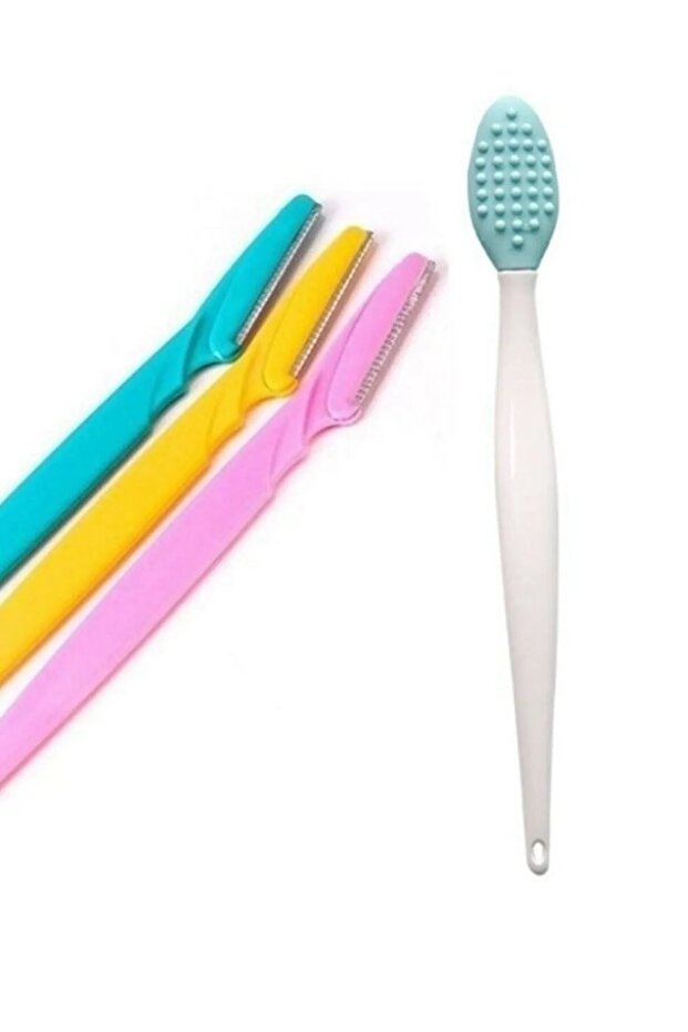 Yüz Jileti Ve Kaş Usturası Kadın Jileti Epilasyon 3'lü Ve Siyah Nokta Temizleme Fırçası - 1