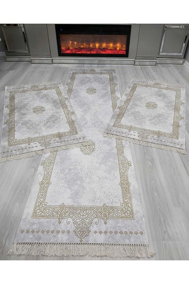 Yatak Odası Seti Yıkanabilir 3 'lü Yatak Odası Yolluk Takımı 2 Adet 80x150 1 Adet 80x300 Cm Halı Set - 1