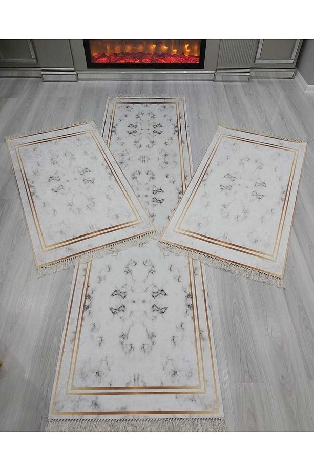 Yatak Odası Seti Yıkanabilir 3 'lü Yatak Odası Yolluk Takımı 2 Adet 80x150 1 Adet 80x300 Cm Halı Set - 1