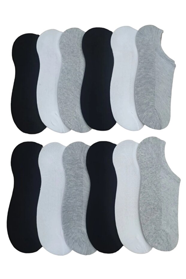 Men's 12 Pairs of Summer Cotton Sneakers Socks