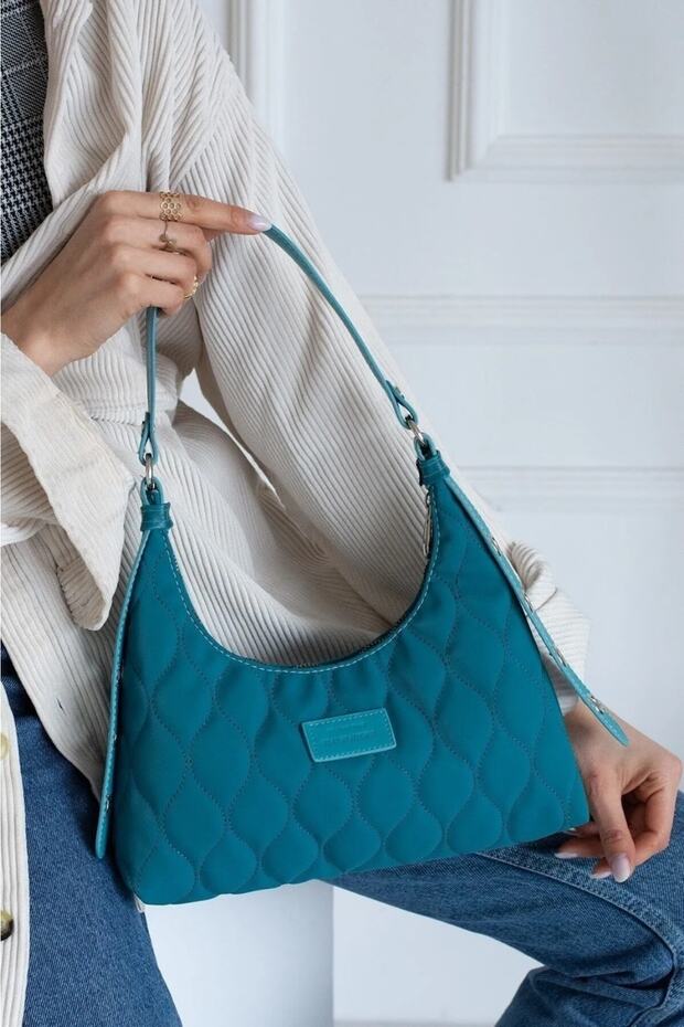 Women's Petrol Blue Hand and Shoulder Bag