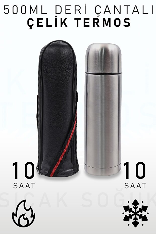 500 Ml Deri Çantalı Termos - 1