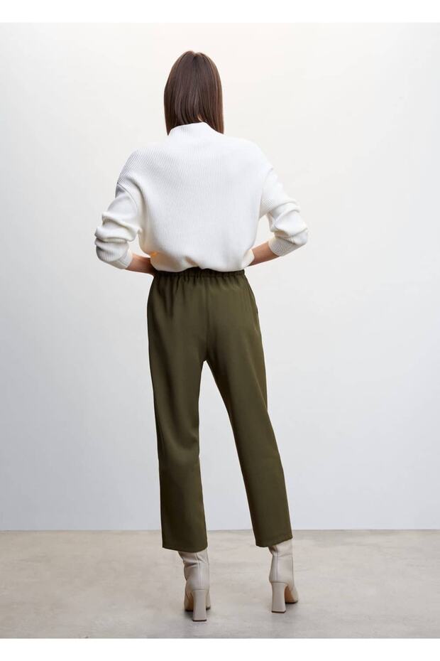 Bağcıklı Dökümlü Pantolon - 4