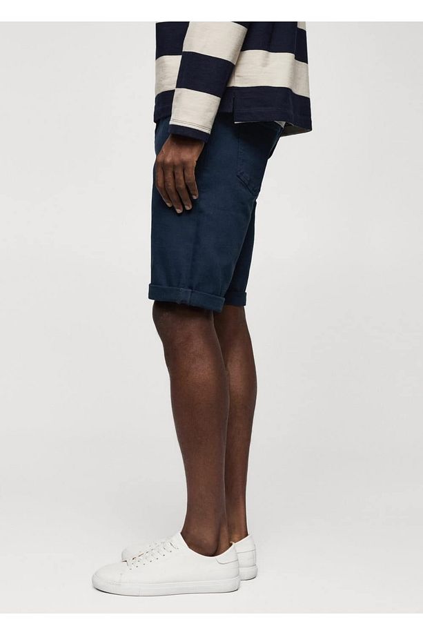 Dar Kesim Denim Bermuda Şort - 5