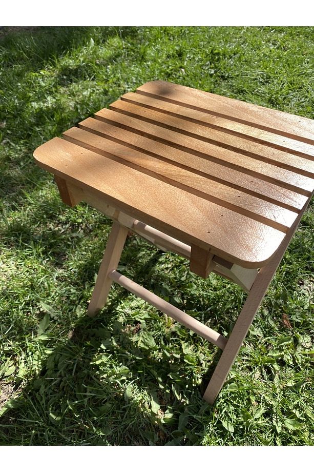 Balkon Için Ahşap Tabure, Katlanır, Pratik Az Yer Kaplar, Saklaması Kolay Taşıması Kolay 1 Adet - 2