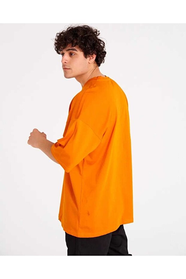 Basic Unisex Bisiklet Yaka Oversize T-shirt - 4