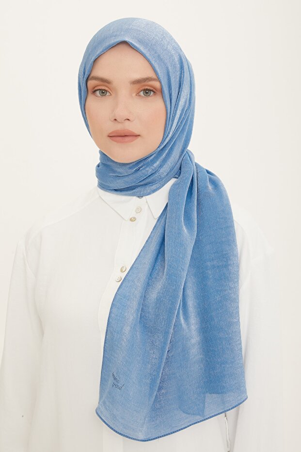 Pırıltı Evening Dress Shawl Blue