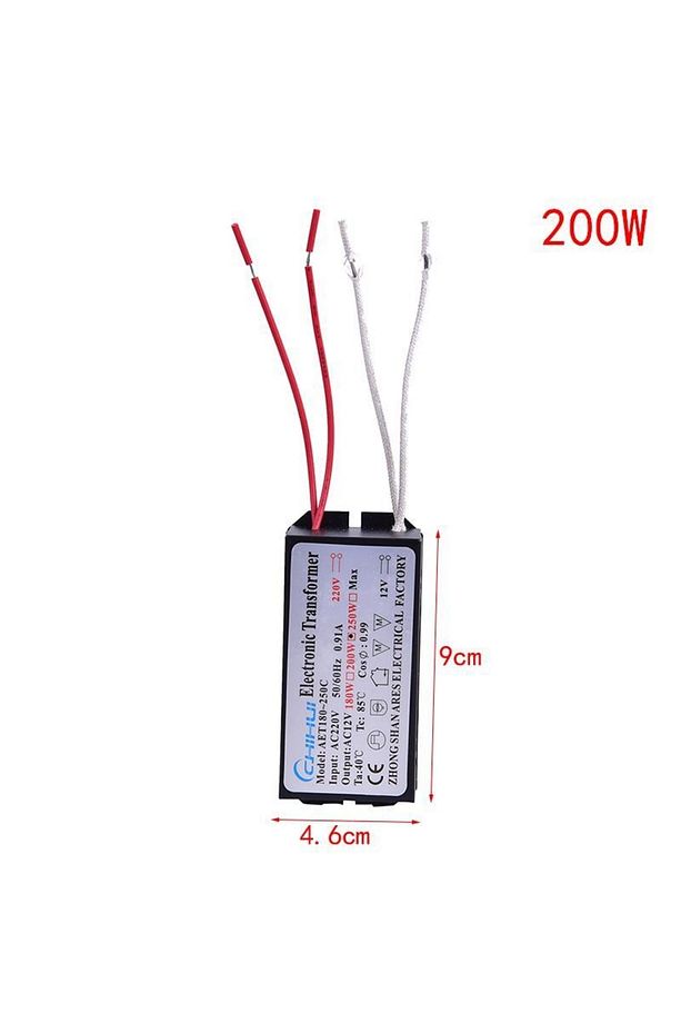 12 Volt 200 Watt Avize Trafosu Halojen Elektronik Transformatör 220 Volt - 1