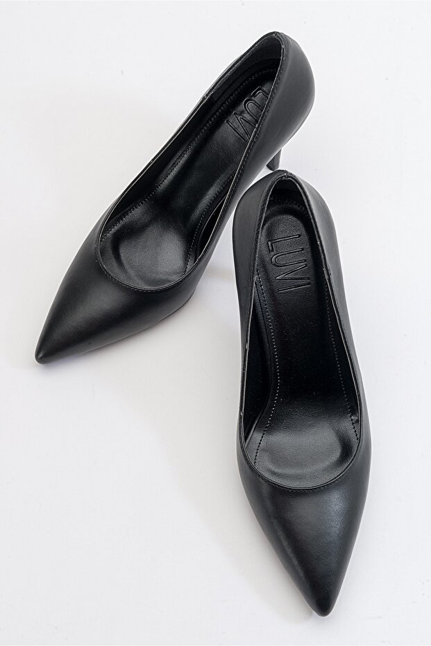 Жіночі туфлі на підборах з чорної шкіри Reap - 3