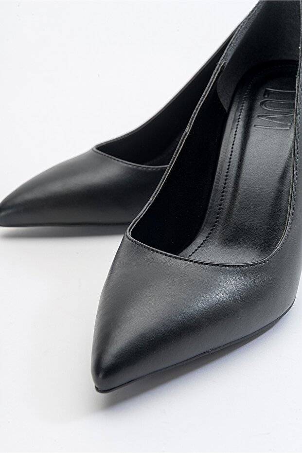 Жіночі туфлі на підборах з чорної шкіри Reap - 5