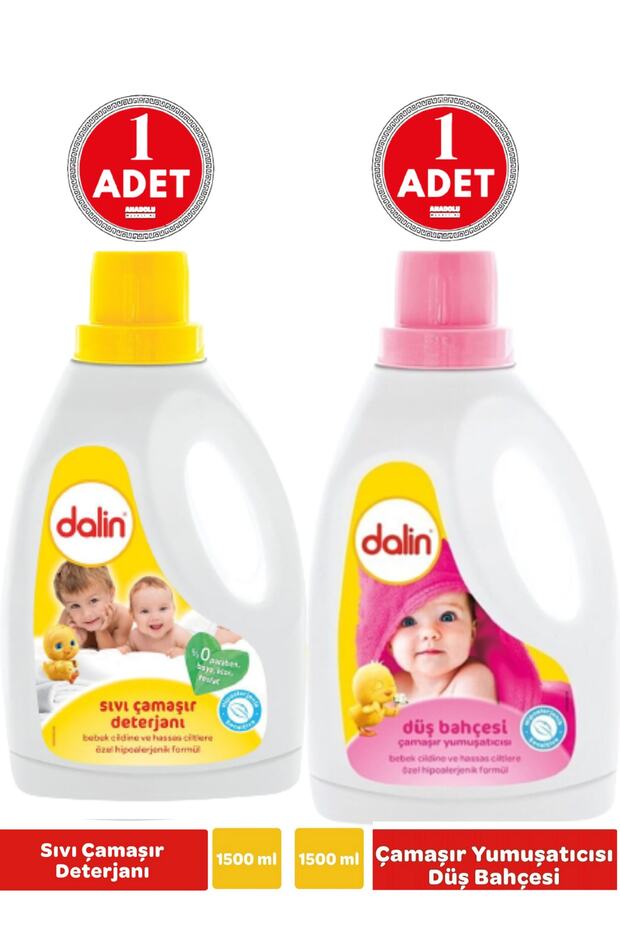 Düş Bahçesi Çamaşır Yumuşatıcısı 1500 Ml + Sıvı Çamaşır Deterjanı 1500 Ml - 1