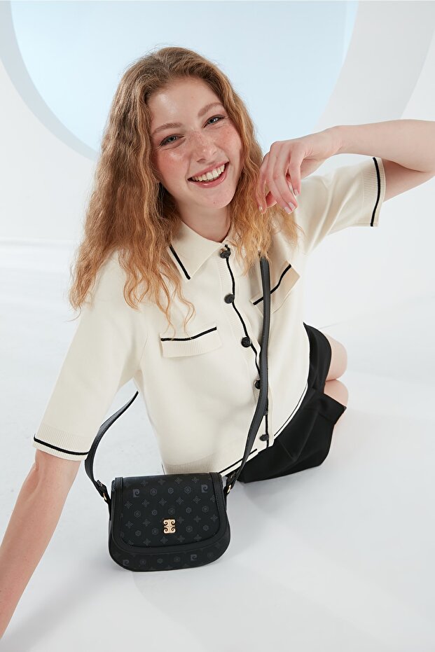 Black Monogram Women's Shoulder Bag 05PO23Y1733