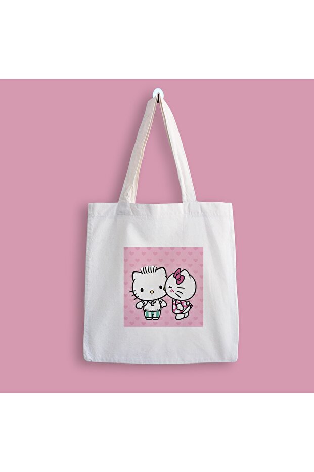Hello Kitty Baskılı Bez Çanta - 1