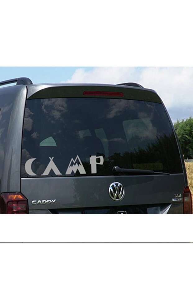 30 X 7.5 Cm Camping Nature Caravan StickerMoon, Mountain, Tent And Axe Caravan Sticker