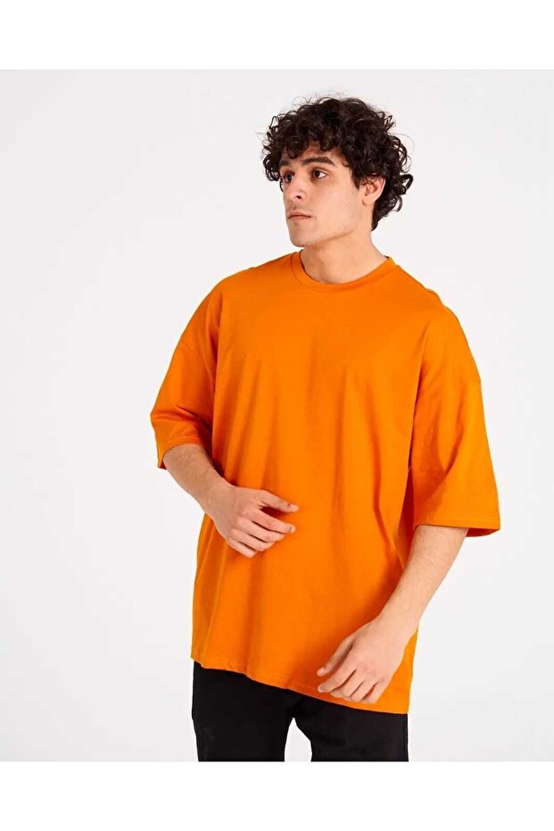 Basic Unisex Bisiklet Yaka Oversize T-shirt - 6