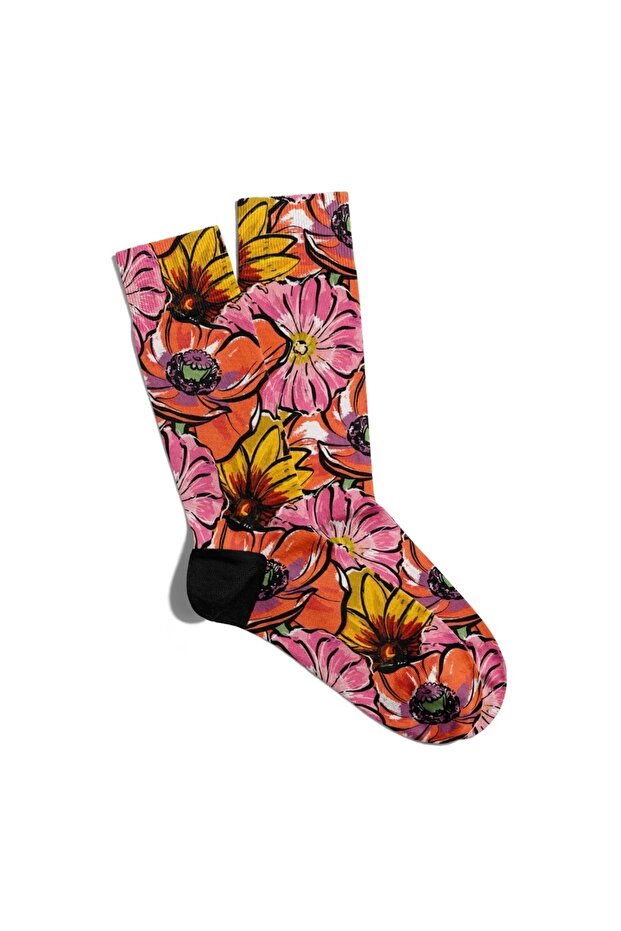Fun Socks Unisex Flower Summer Flowers Printed Socks Ecsoket072