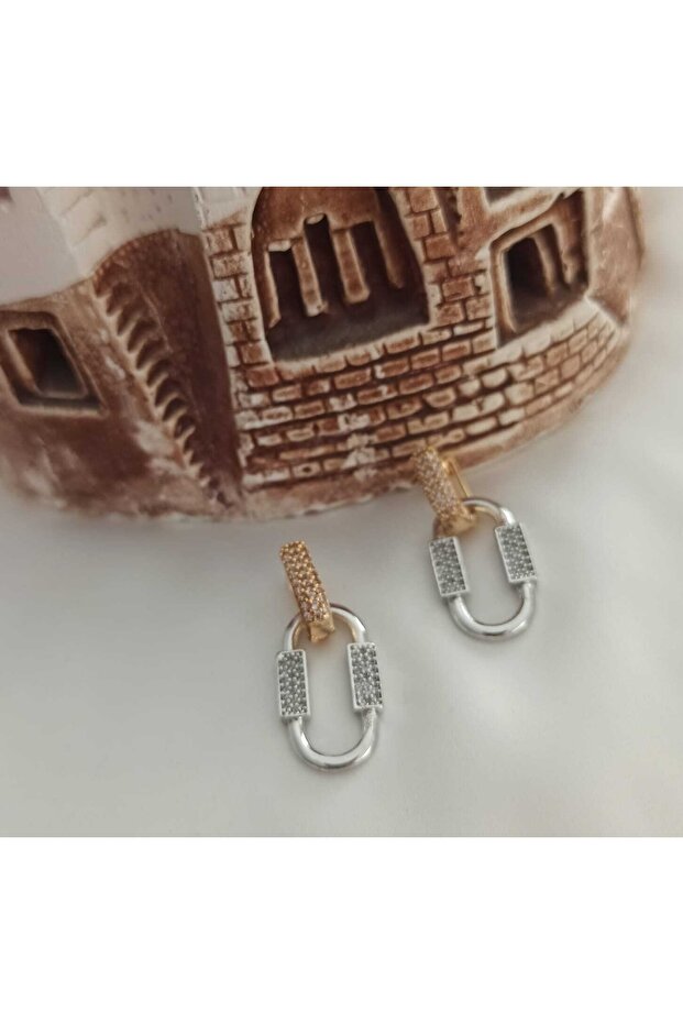 Steel Zircon Stone Trend Stylish Earrings