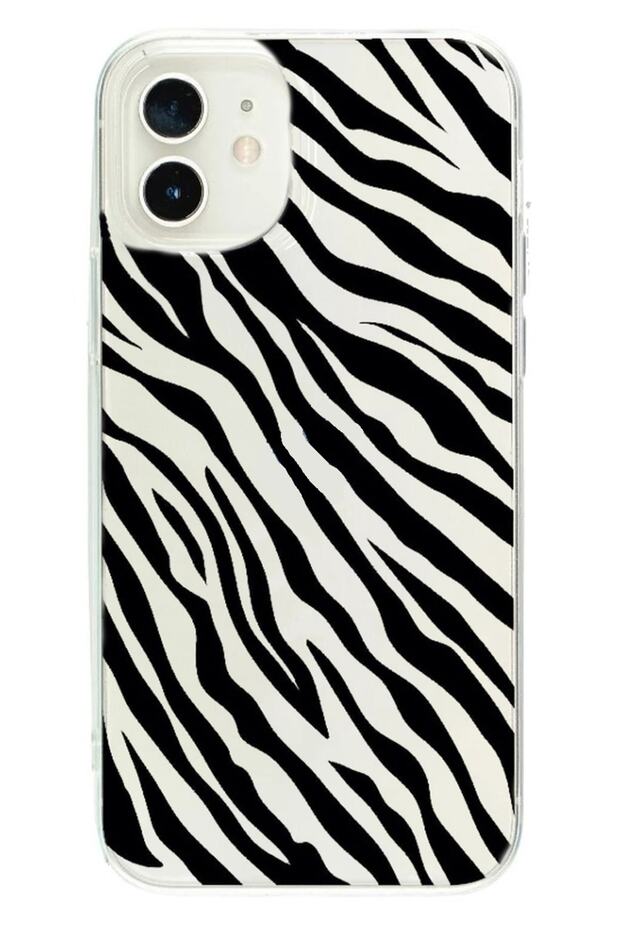 iPhone 12 Compatible Zebra Patterned Transparent Phone Case