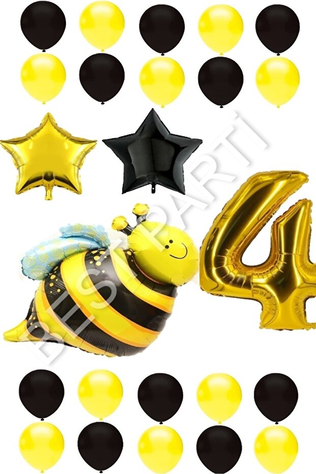 Best Bee Character Star Foil Balloon Set Age 4