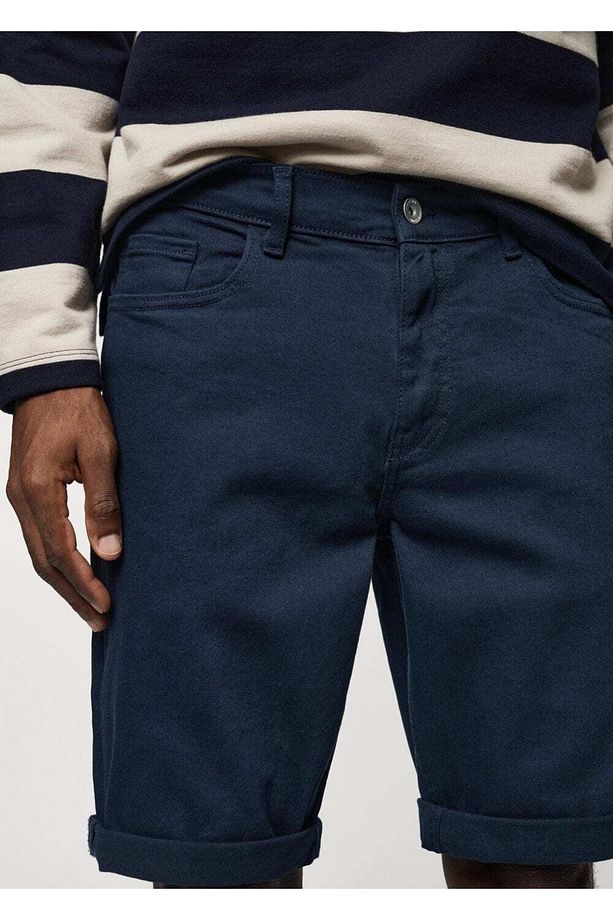 Dar Kesim Denim Bermuda Şort - 7
