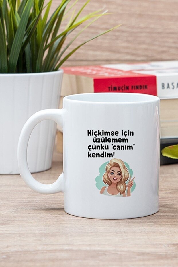 White My Dear Myself Printed Mug