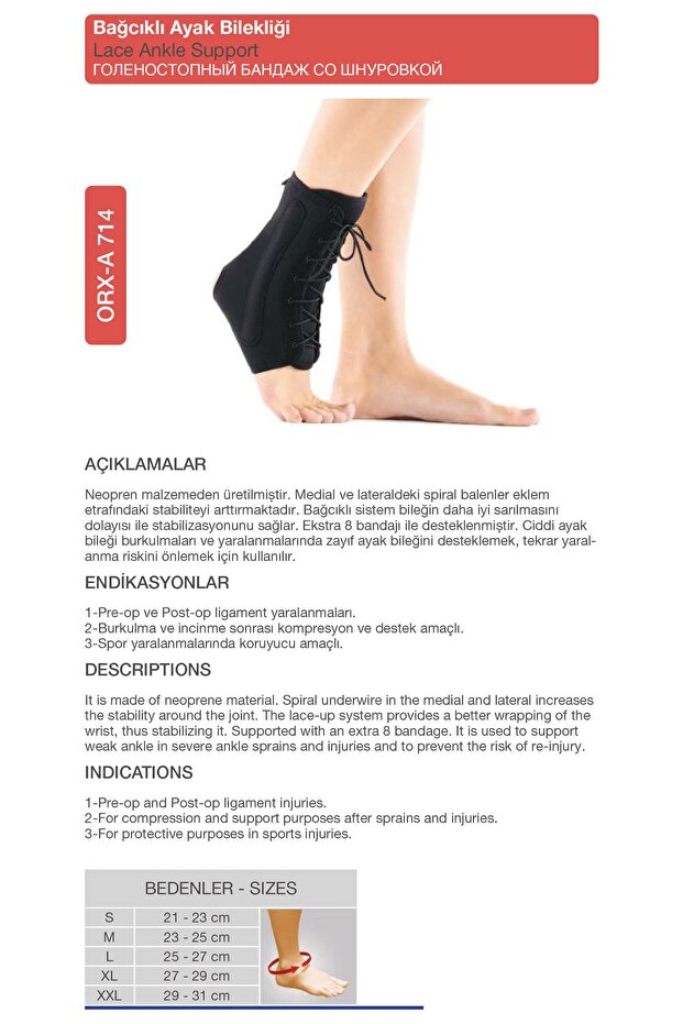 Neopren Bağcıklı Sporcu Ayak Bilekliği - 3