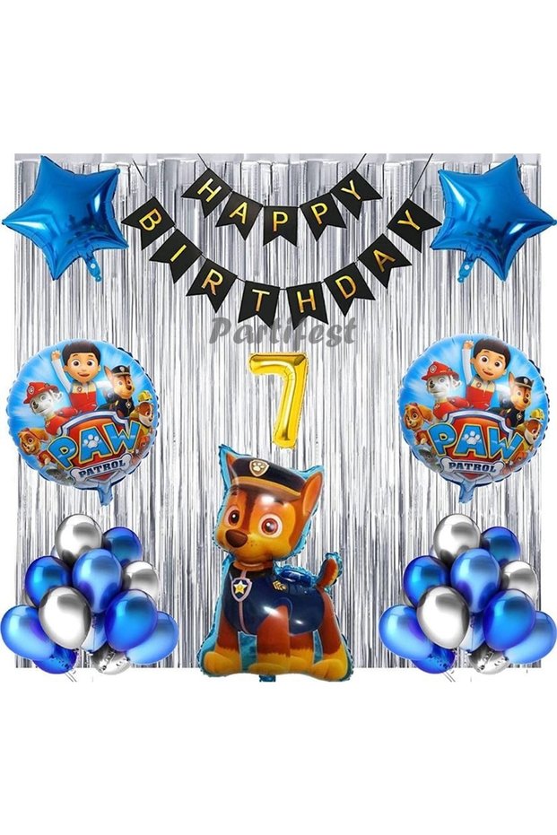 Paw Patrol Balloon Set Paw Petrol 7 Years Old Balloon Set Paw Patrol Birthday Set Paw Patrol Chase