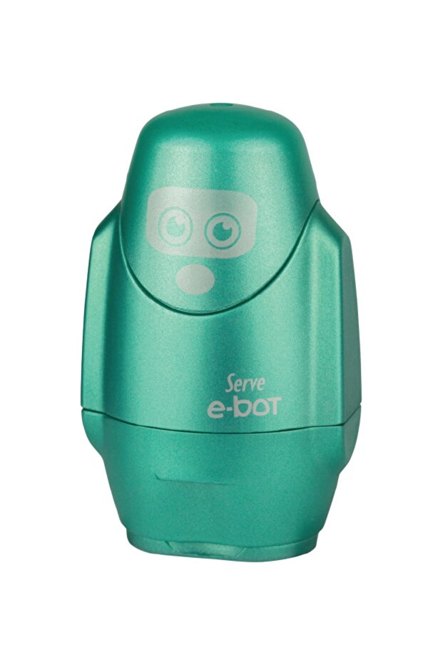 مبراة قلم رصاص من E-bot باللون الأخضر المعدني مع ممحاة
