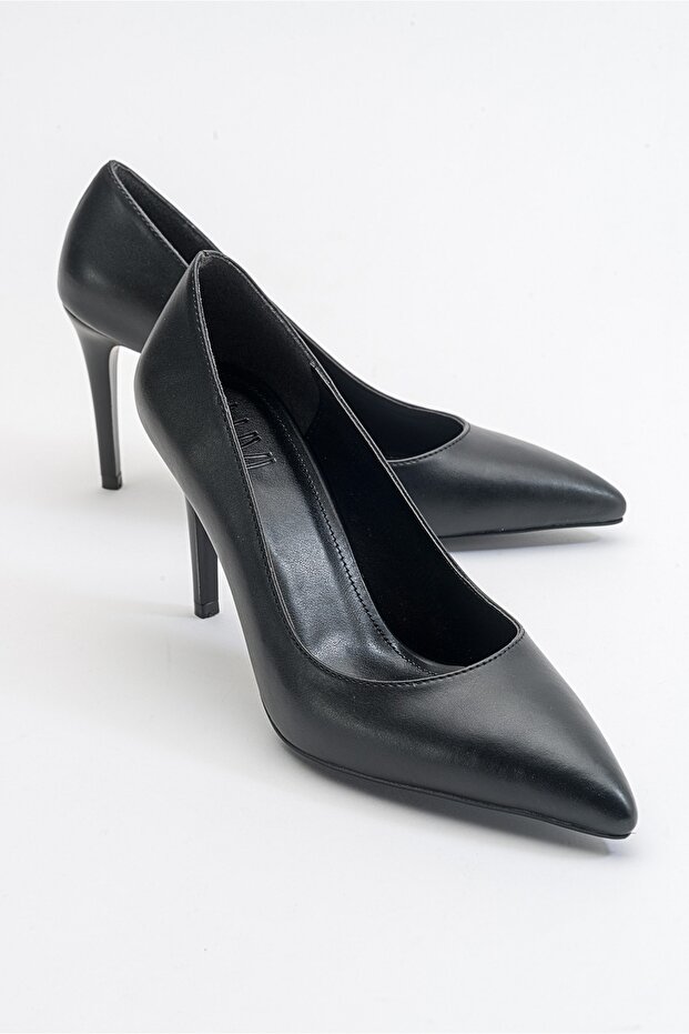 Жіночі туфлі на підборах з чорної шкіри Reap - 1