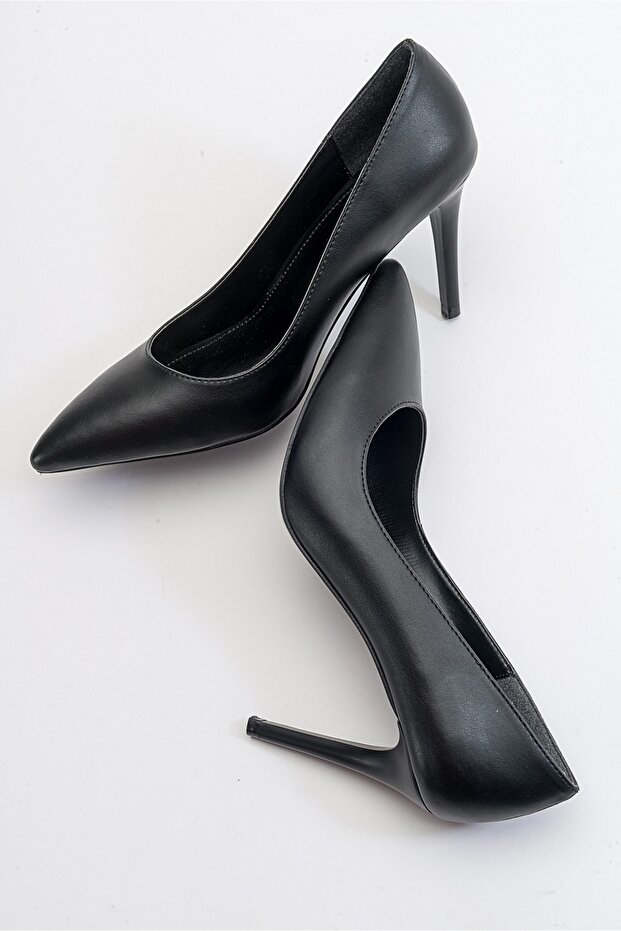 Жіночі туфлі на підборах з чорної шкіри Reap - 2