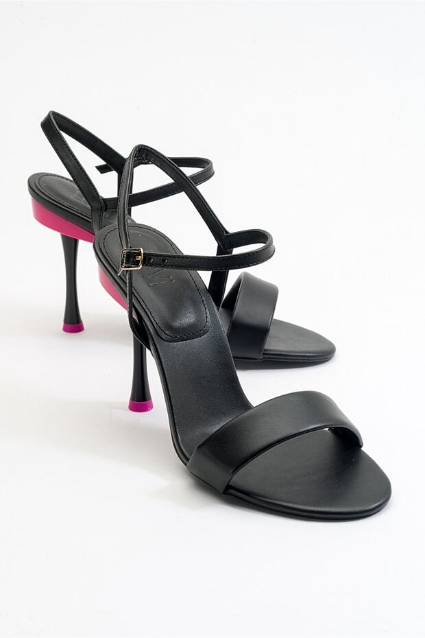 Shine Black Skin Women's Heeled Shoes