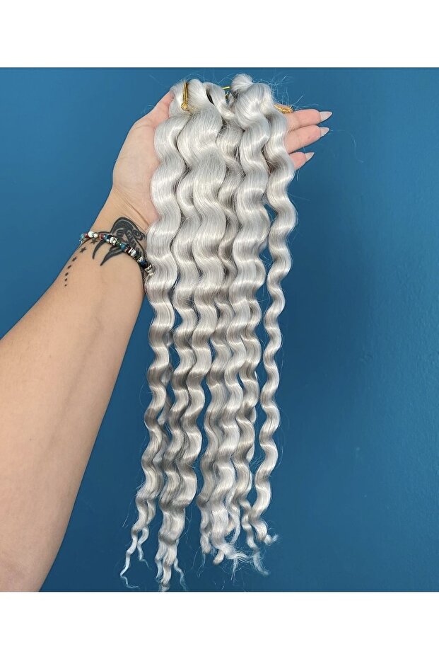 Afro Sentetik Saç Gri - 1