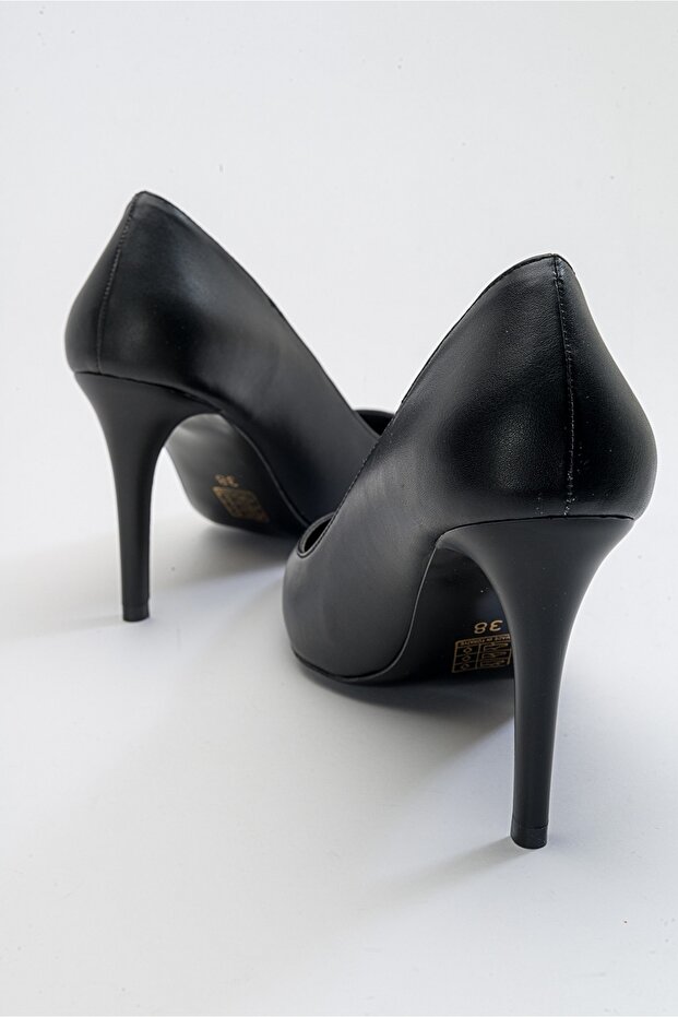 Жіночі туфлі на підборах з чорної шкіри Reap - 4