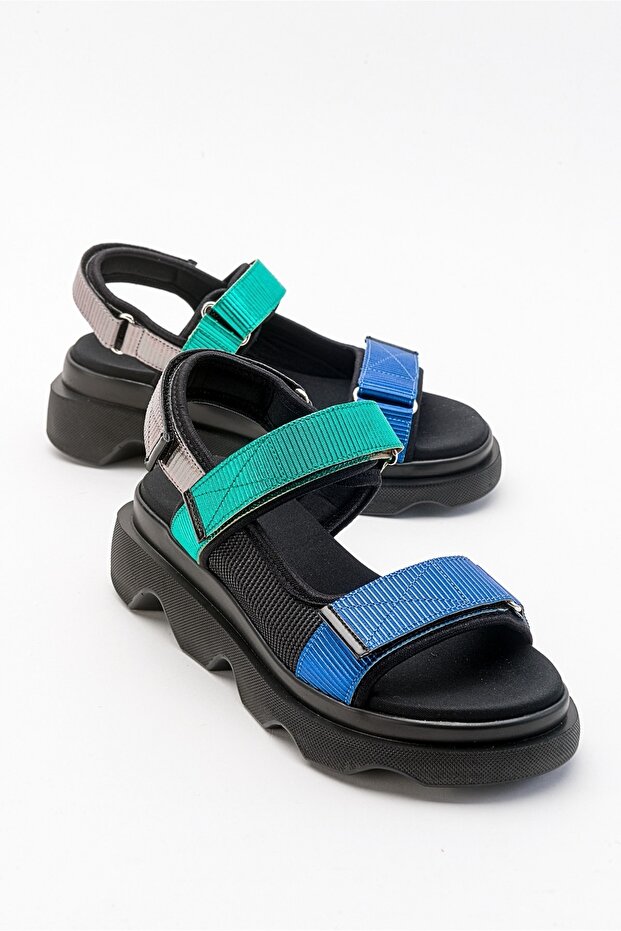Arey Black Green Multi Women's Sandals