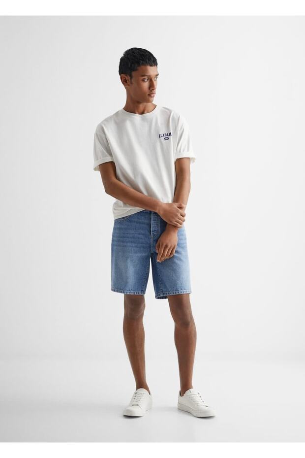 Pamuklu Denim Şort - 2