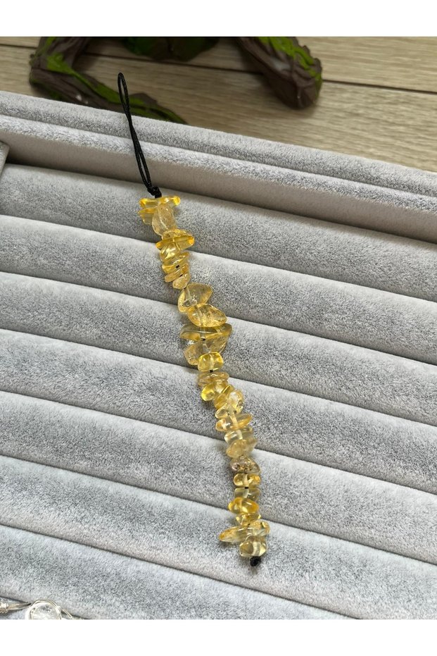 Citrine Natural Stone Charm Phone Lanyard