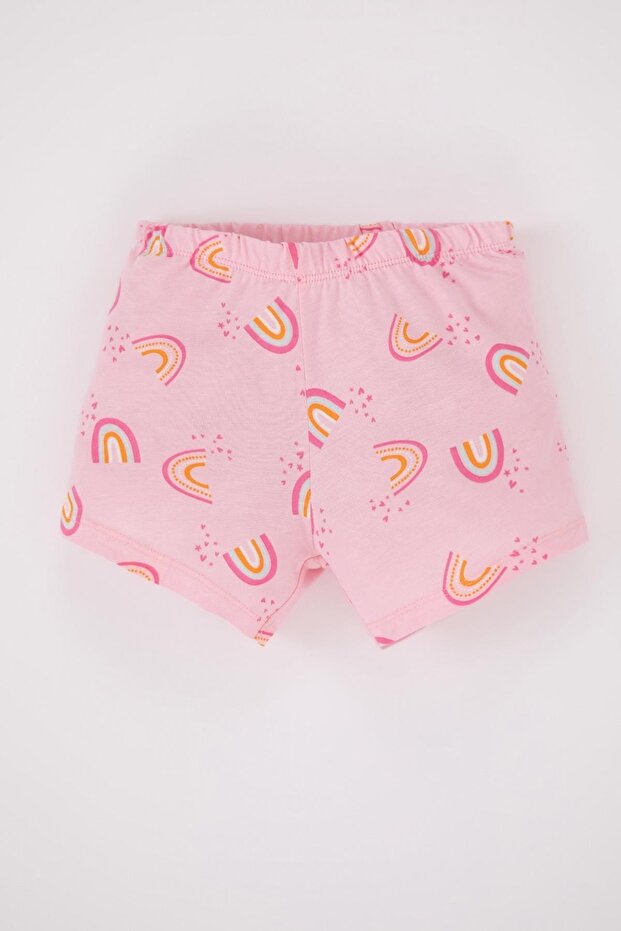 Bedrucktes, kurzärmliges, zweiteiliges Pyjama-Set aus gekämmter Baumwolle für Mädchen - 2