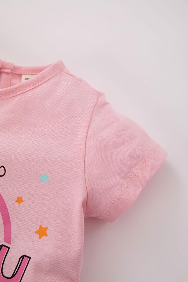 Bedrucktes, kurzärmliges, zweiteiliges Pyjama-Set aus gekämmter Baumwolle für Mädchen - 4