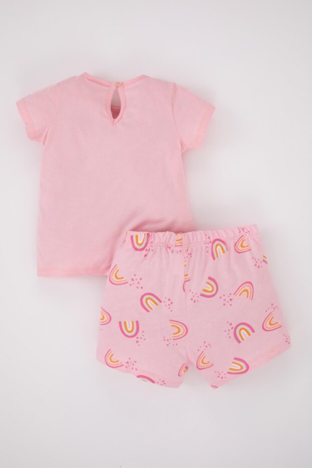 Bedrucktes, kurzärmliges, zweiteiliges Pyjama-Set aus gekämmter Baumwolle für Mädchen - 6