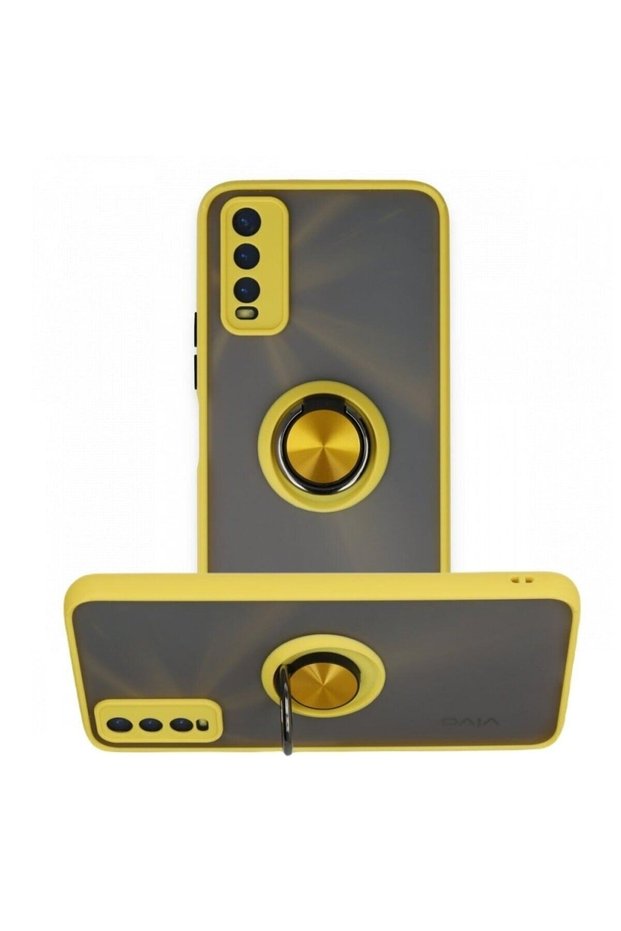 Vivo Y11S/Y20 Case with Ring Magnet Stand Matte Back Durable Case Cover