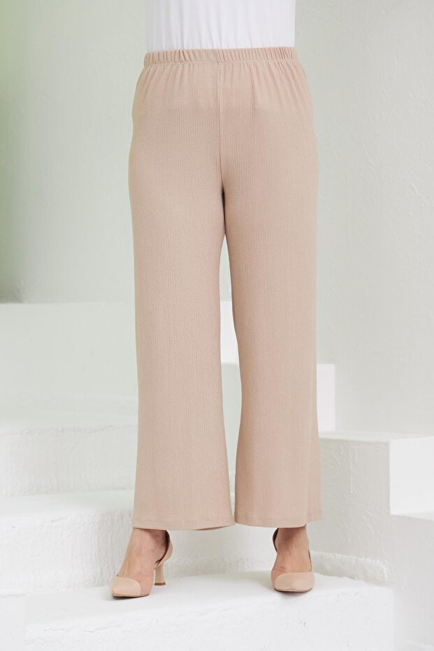 Plus Size Beige Wrap Pants - 1