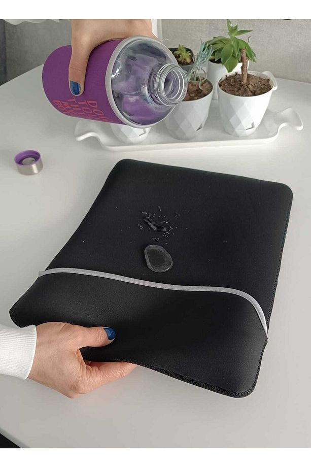 14'inç Su Geçirmez Çift Yönlü Kullanım Esnek Neopren Kumaş A4 Dosya Uyumlu Notebook Leptop Kılıfı - 7