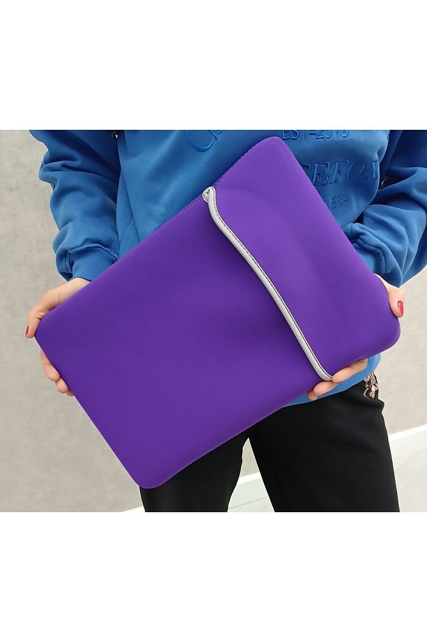 14'inç Su Geçirmez Çift Yönlü Kullanım Esnek Neopren Kumaş A4 Dosya Uyumlu Notebook Leptop Kılıfı - 1