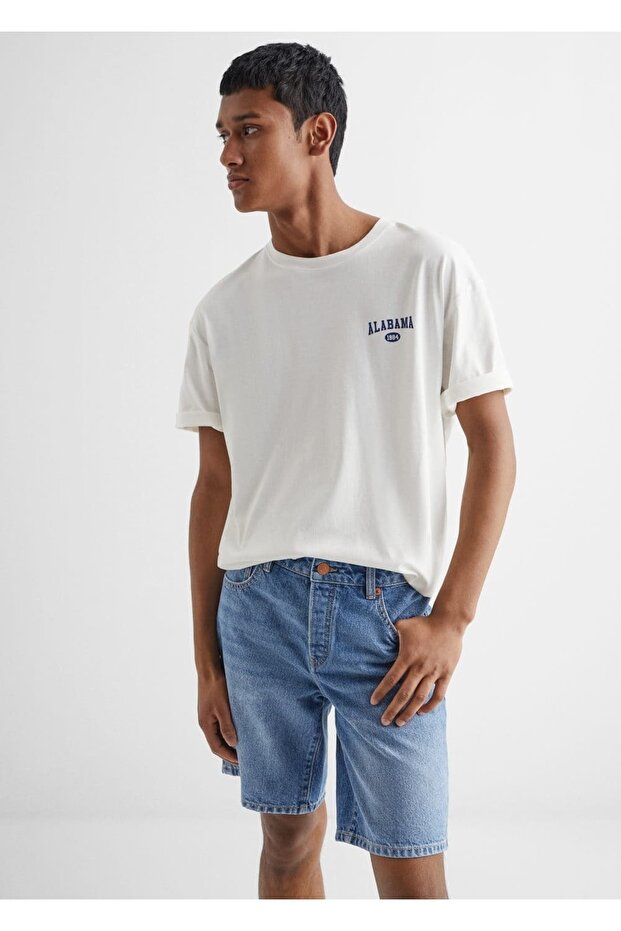 Pamuklu Denim Şort - 1