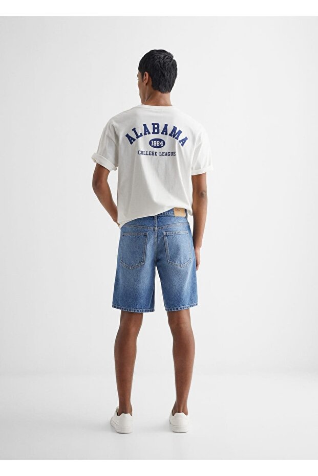 Pamuklu Denim Şort - 4