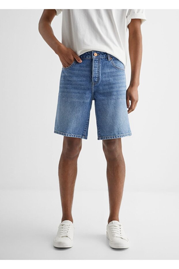 Pamuklu Denim Şort - 5