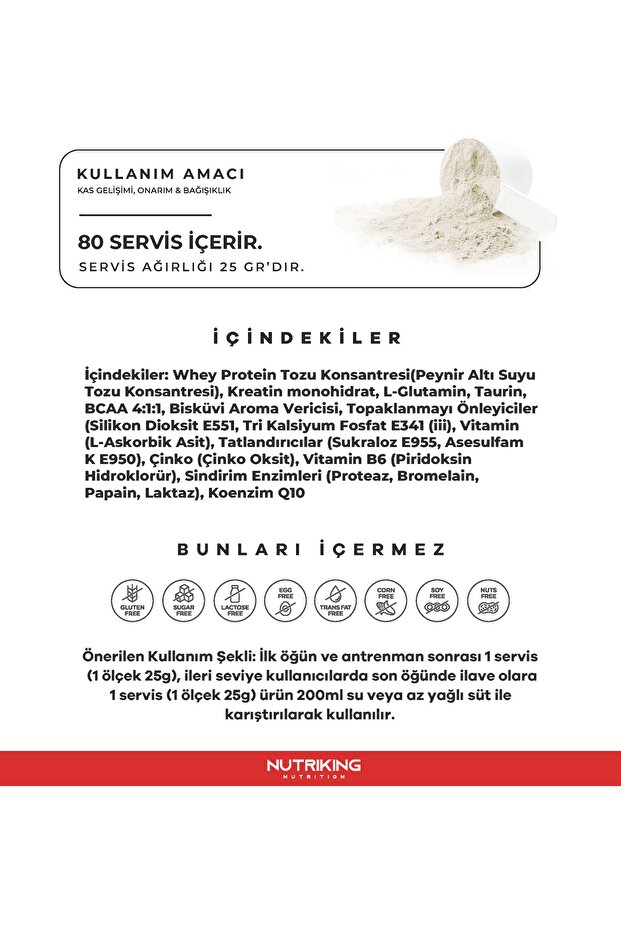 Whey Protein Blend 2000 gr Çikolata 80 Servis - 6