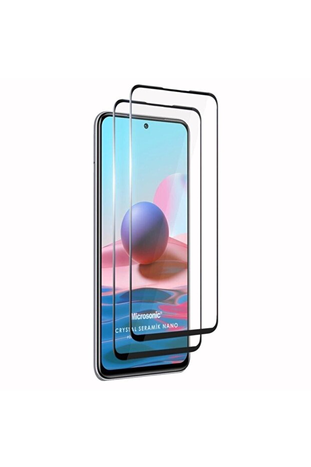 واقي شاشة نانو سيراميك كريستالي لهاتف Xiaomi Redmi Note 10 باللون الأسود (قطعتين)