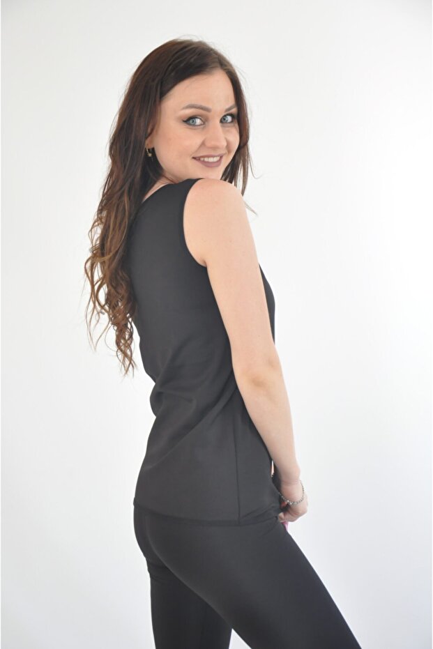 Plus Size Polymer Fat Burning Black Undershirt - 3