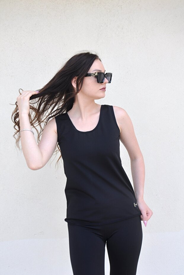 Plus Size Polymer Fat Burning Black Undershirt - 4